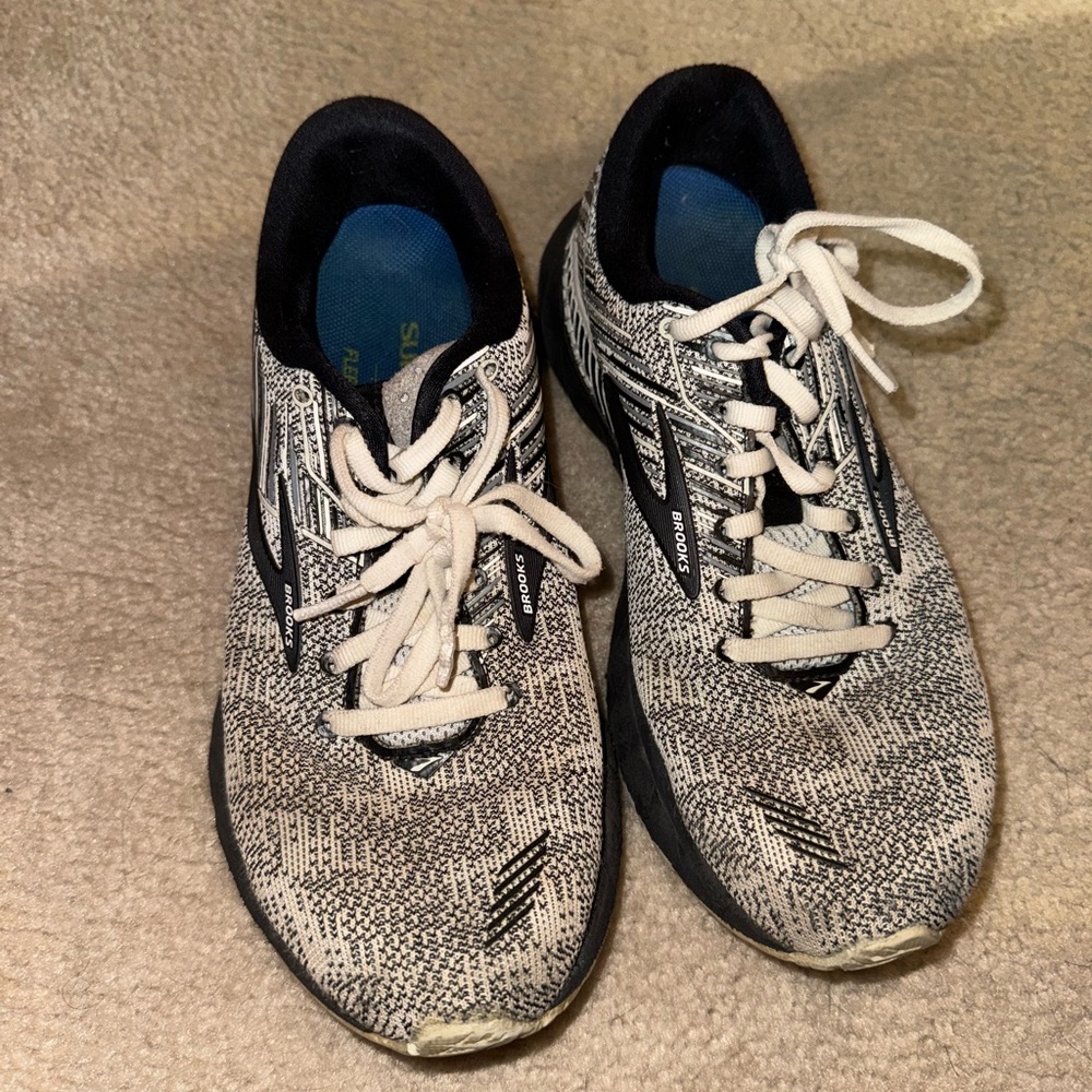 Brooks Black and White Running Shoes